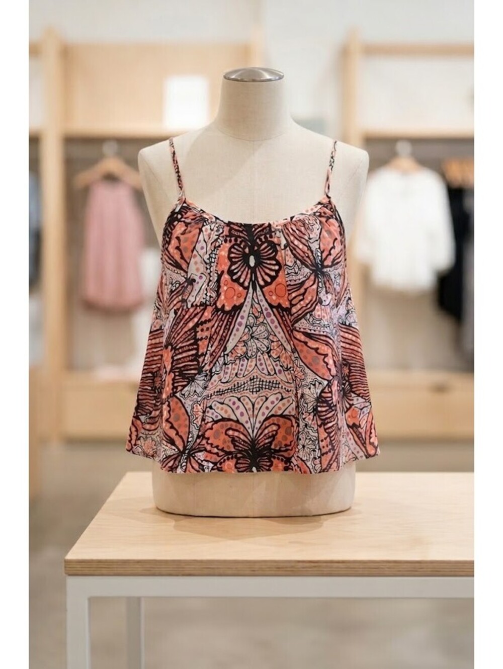 Ecote Urban Outfitters Butterfly Print Cami Crop Top